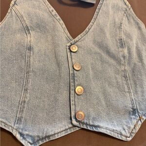 Altar'd State Blue Denim Crop Top